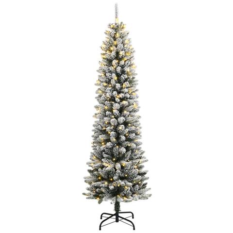 Albero di Natale Artificiale con 150 LED e Neve Fioccata 120 cm - Foto 2