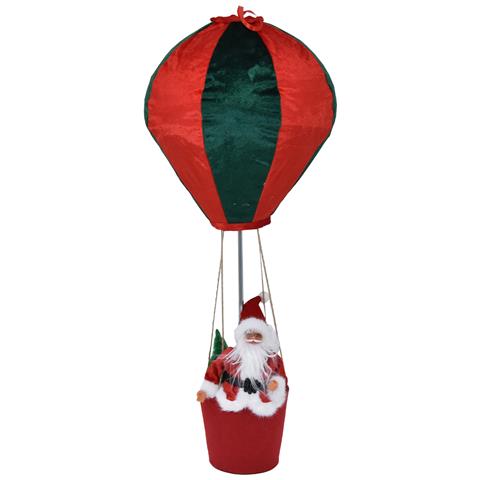 Mongolfiera Di Babbo Natale Verde E Rosso Decorazione Statuina Natalizia 40x92cm - Foto 4