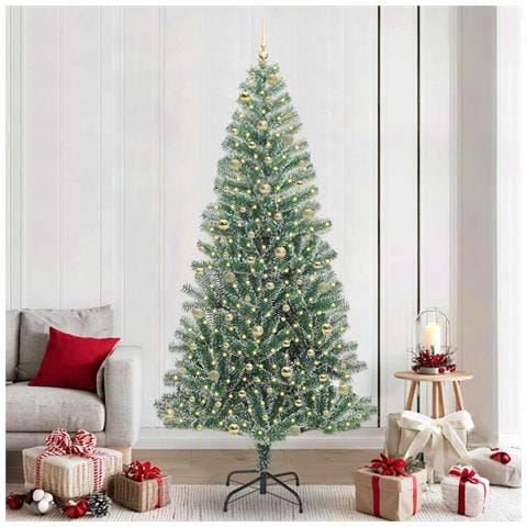 Albero di Natale Artificiale Imbiancato con Luci LED 240 cm - Foto 2