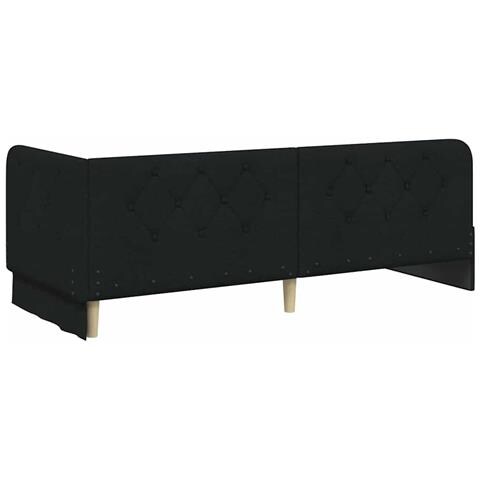 Cornice del letto ad angolo Nero 80 x 200 cm Tessuto - Foto 9