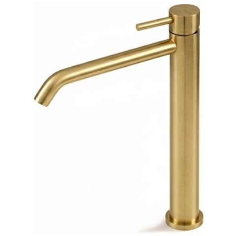Miscelatore Lavabo Alto Senza Scarico Acciaio Inox Vema Otago V32021- Oro Spazzolato - Foto 1
