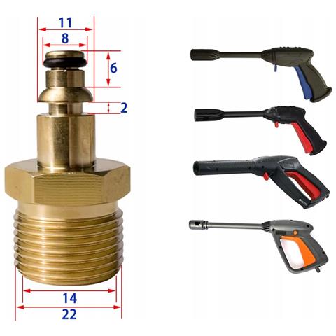 Adattatore Universale M22 - Compatibile Con Bosch, Ar, Black&decker | Filettatura Esterna M22 X 1,5 Mm | Materiale: Ottone Di Alta Qualità - Foto 2