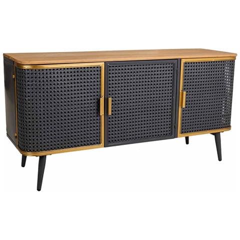 Credenza In Metallo E Legno Con 3 Porte 118x38x58,5 - Foto 1
