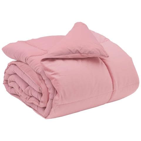 Duvet Invernale Trapuntato Rosa 155 x 200 cm Microfibra - Foto 1