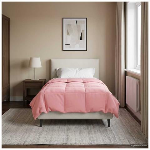 Duvet Invernale Trapuntato Rosa 155 x 200 cm Microfibra - Foto 2