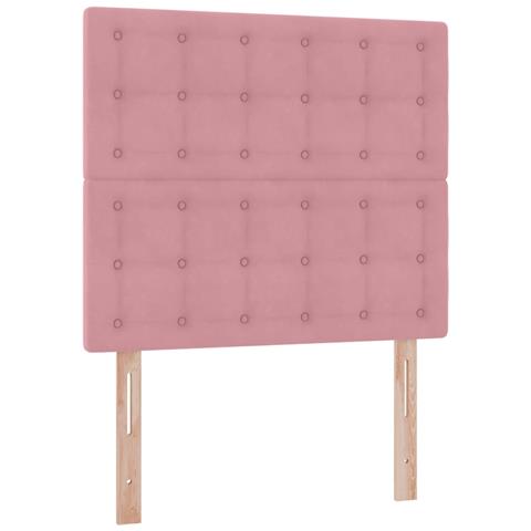 Letto con contenitore e materasso Rosa 100 x 200 cm Velluto - Foto 9