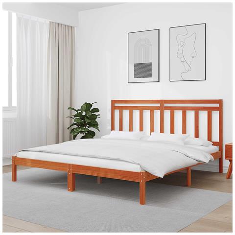 Struttura del letto Marrone cerato 205,5 x 185,5 x 100 cm - Foto 2