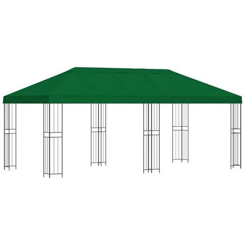 Gazebo con pareti laterali 6 x 3 m Verde Poliestere e Acciaio - Foto 1