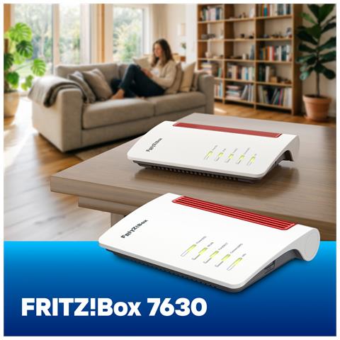Box FRITZ 7630 EDITION INTERNATIONAL router wireless 2.5 Gigabit Ethernet Dual-band (2.4 GHz / 5 GHz) Bianco, Rosso - Foto 2