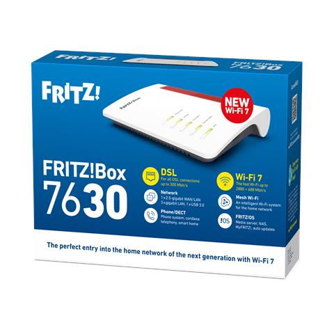 Box FRITZ 7630 EDITION INTERNATIONAL router wireless 2.5 Gigabit Ethernet Dual-band (2.4 GHz / 5 GHz) Bianco, Rosso - Foto 6