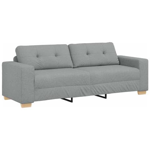 Divano a 3 posti Grigio Chiaro 220x78x80 cm in Tessuto - Foto 1