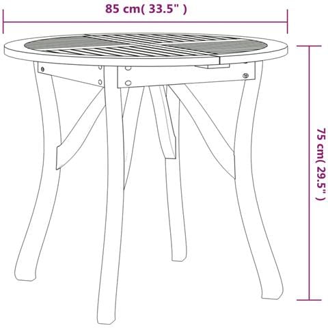 Set da Pranzo per Giardino 5 pz in Legno Massello di Acacia - Foto 9