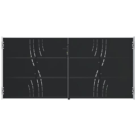 Cancello in acciaio nero opaco 3,5 m NALI VELETA H. 160cm - Foto 3