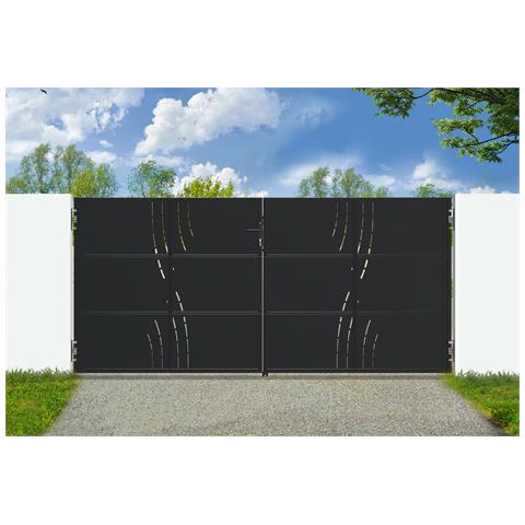 Cancello in acciaio nero opaco 3,5 m NALI VELETA H. 160cm - Foto 1