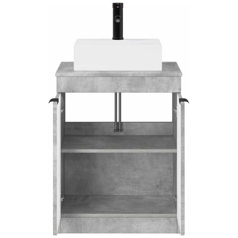 Set di mobili per il bagno Grigio Cemento Legno ingegnerizzato - Foto 2