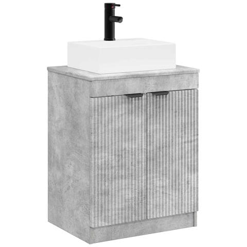 Set di mobili per il bagno Grigio Cemento Legno ingegnerizzato - Foto 1