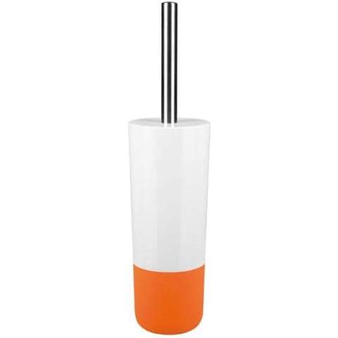 Portascopino Wc In Polystirene E Acciaio D. 10x40 Cm Color Bianco-arancio - Moji 10.17587 - Foto 1