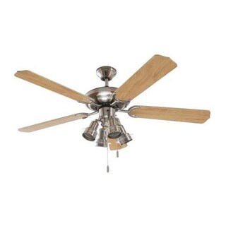 Deko BC 838 Ventilatore A Soffitto Bianco Con Pale In Legno – 103 Cm, Silenzioso Con Regolatore A Tirante
