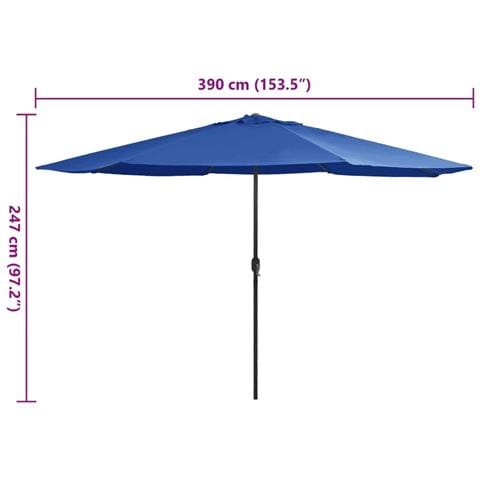 Ombrellone da Esterni con Palo in Metallo 390 cm Azzurro - Foto 2