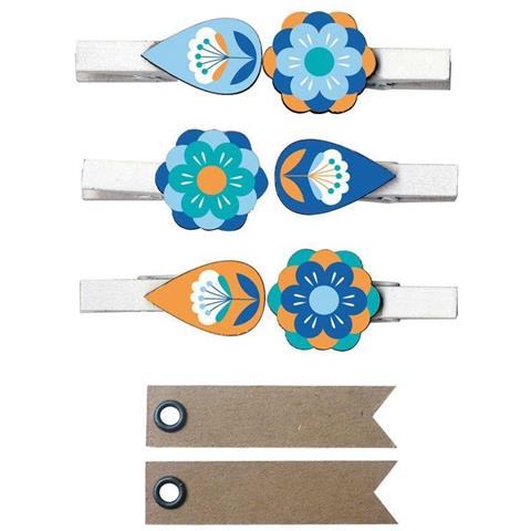 Mini Mollette Fiori + 20 Etichette Kraft Con Gagliardetto - Foto 1