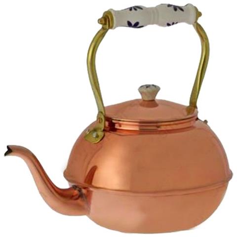 Teiera In Rame, Bollitore In Rame - Con Manico In Porcellana, 1,5l - Foto 2