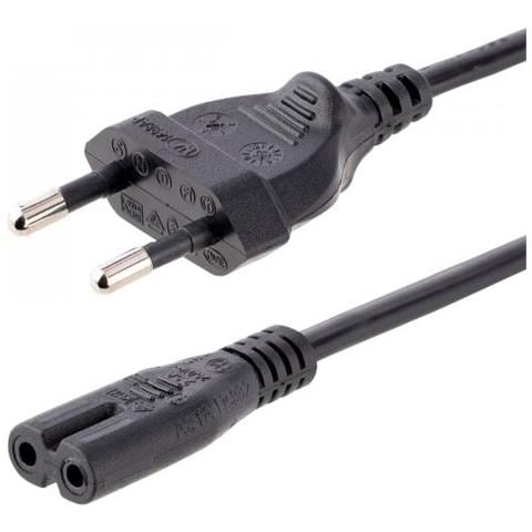 Cavo di Alimentazione CA da 3m, Spina EuroPlug a C7, 2.5A-250V, 18AWG, Cavo Elettrico di Ricambio con spina italiana per Notebook / Stampanti /Monitor /Laptop, Cavo alimentazione bipolare - Foto 1