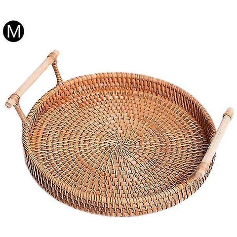 Vassoio da portata in rattan Cestino portaoggetti in rattan intrecciato