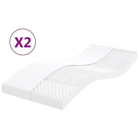 Materassi in Schiuma 2pz Bianchi 80x200cm 7 Zone Durezza 20 ILD - Foto 1