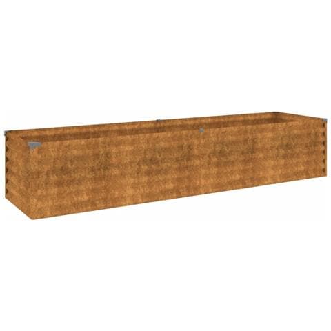 Fioriera Rialzata Da Giardino 194x50x36 Cm In Acciaio Corten - Foto 1