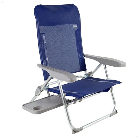 Sedia Da Spiaggia Aktive Slim Pieghevole Blu Marino 47 X 89 X 57 Cm (2 Unità) - Foto 7