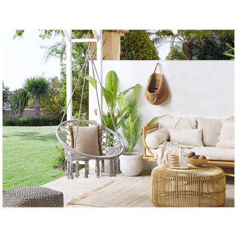 Sedia Sospesa Da Fissare Al Soffitto Gabella Cotone Grigio Chiaro - Foto 1