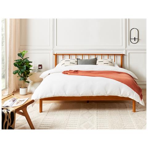 Letto Legno Di Pino Barret 160 X 200 Cm Marrone - Foto 1