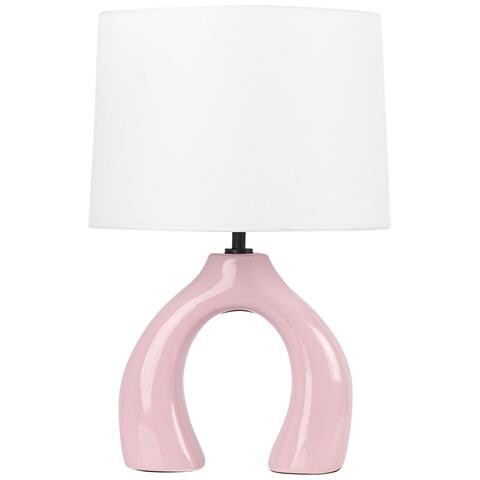 Lampada Da Tavolo Abbie Ceramica Rosa - Foto 2