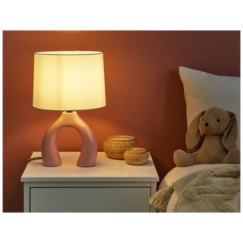 Lampada Da Tavolo Abbie Ceramica Rosa - Foto 1