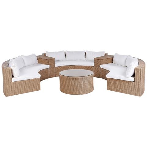 Set Da Giardino 9 Posti Rattan Beige Severo - Foto 8