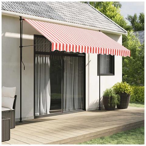 Tessuto Di Ricambio Per Tenda Strisce Rosse E Bianche 3x2,5 M - Foto 1