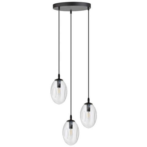 Lampada A Sospensione Astral - Nero - Acciaio Verniciato A Polvere, Vetro - 40x100x40 Cm - Foto 2