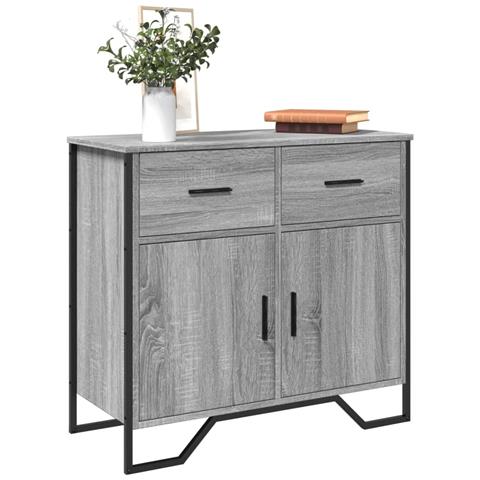 Credenza Grigio Sonoma 79,5x35,5x74,5 Cm In Legno Multistrato - Foto 1