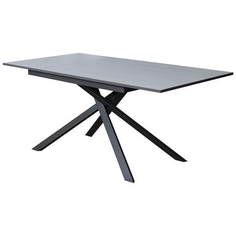 Tavolo Allungabile 90x120/180 Cm Ganty Bianco Spatolato - Bordo In Tinta Telaio Antracite - Foto 2