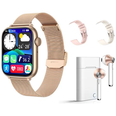 Flash Pack Ip67 Smartwatch Connesso Modello Inspiria E Auricolari Tws Jeez, Rosa - Foto 6
