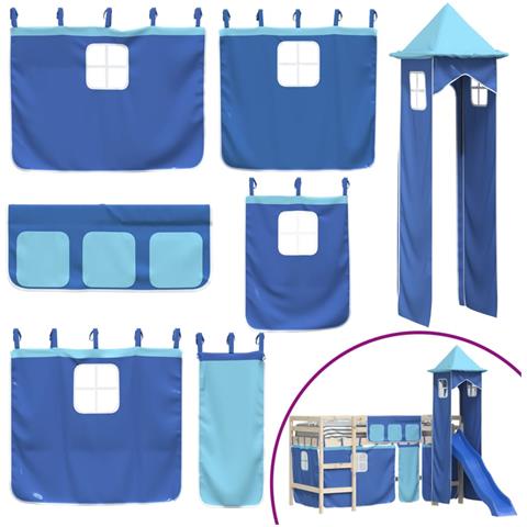 Tende Per Letto A Soppalco Con Torre Blu In Poliestere - Foto 2