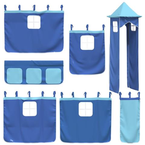 Tende Per Letto A Soppalco Con Torre Blu In Poliestere - Foto 3