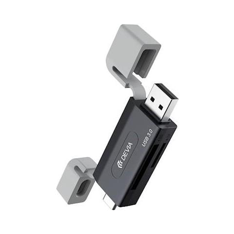 Lettore di schede SD /TF 2 in 1 ad alta velocità USB+TypeC 3.0 5Gpbs serie Leopar - Foto 1