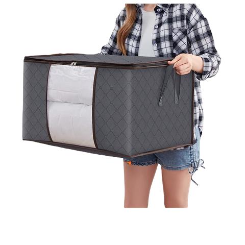 Scatole Portaoggetti Con Coperchio, Borsa Portaoggetti Per Trapunta Per Armadio, Confezione Da 3 Gray - Foto 1