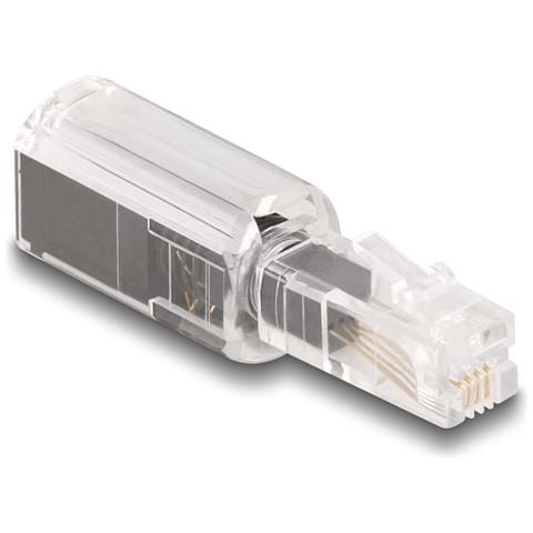 Cavo telefonico Adattatore antitorsione da RJ10 maschio per RJ10 femmina trasparente / nero - Foto 1