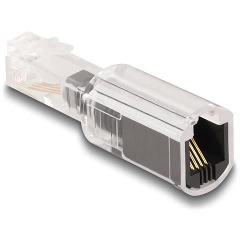 Cavo telefonico Adattatore antitorsione da RJ10 maschio per RJ10 femmina trasparente / nero - Foto 2