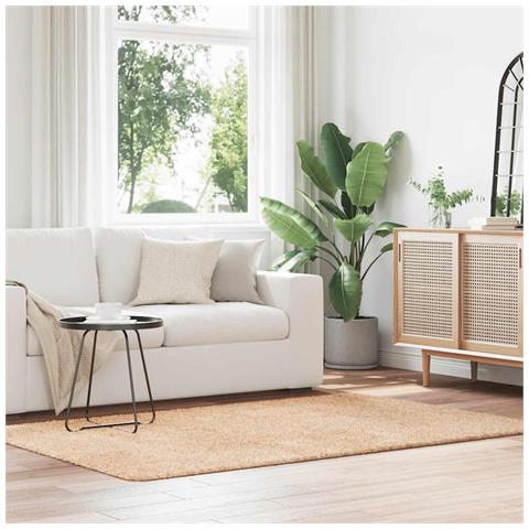 Tappeto Shaggy a Pelo Lungo NAVARRA Beige 130x200 cm poliestere - Foto 1