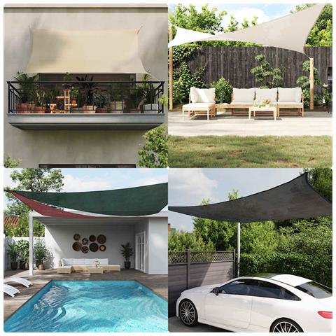 Vela Parasole 160 G/m Trapezio Nero 4/5x4 M In Hdpe - Foto 1