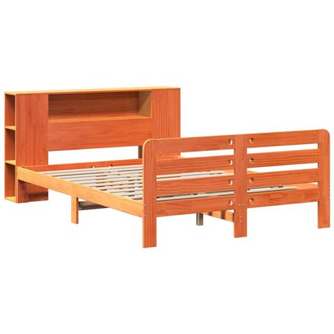 Letto Senza Materasso Marrone Cera 135x190 Cm In Legno Di Pino - Foto 3