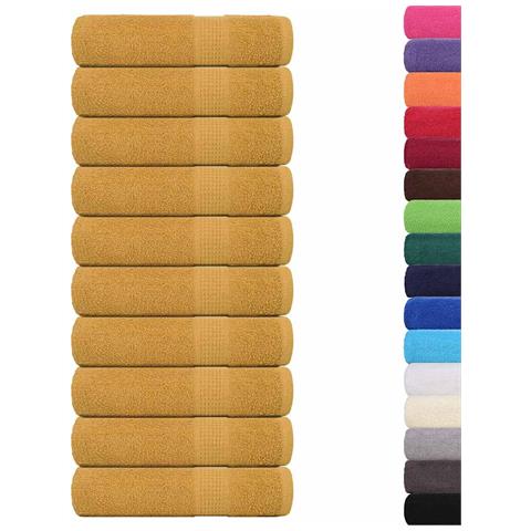 Asciugamani 10 Pz Oro 50x100 Cm 360 G/m 100% Cotone - Foto 2